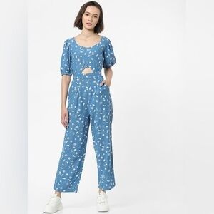 ASOS ONLY NWT Blue Linen Blend Nautical Seashell Resortwear Jumpsuit‎ Beachy